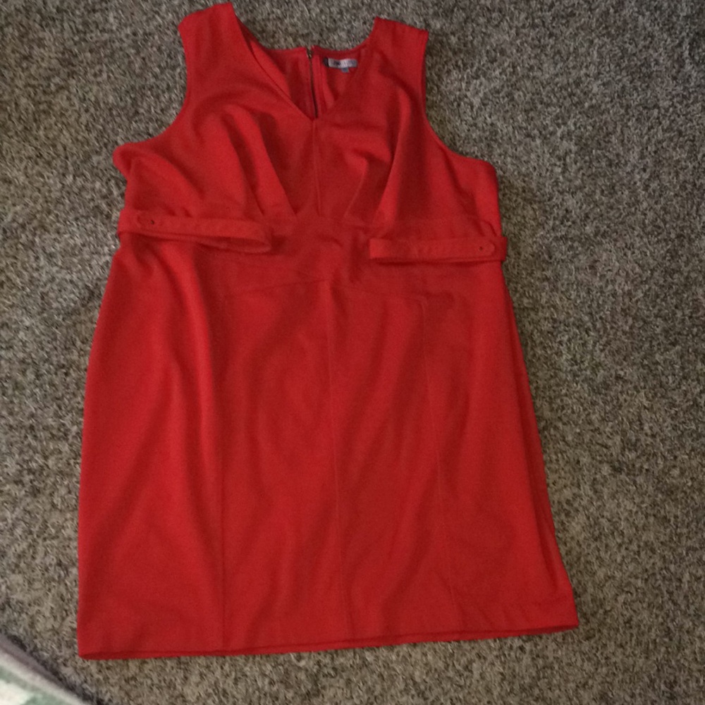 Plus size womens orange sleeveless dress